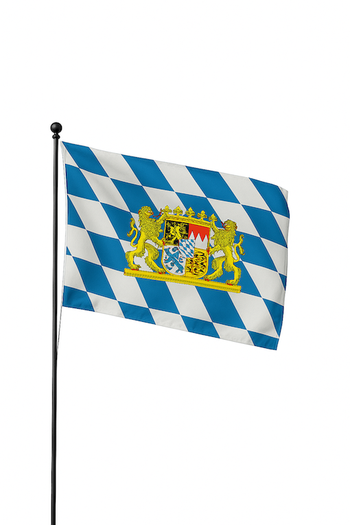 Flagpole holds colorful flag decoration